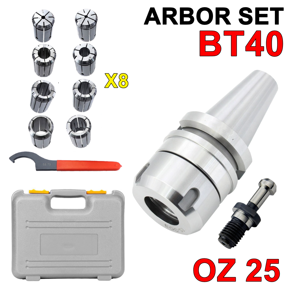 Jual Arbor Set BT40 OZ25 Collet Chuck 8 Pcs BT 40 OZ 25 Milling CNC ...