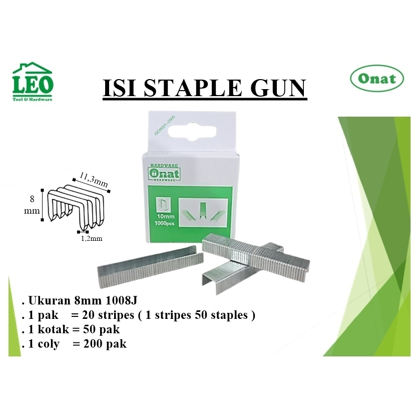 Jual isi stapler gun HD 1008J ulang staple staples tembak Tacker 1008 j ...