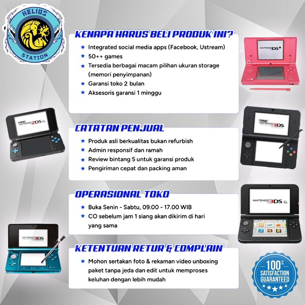 Jual CONSOLE NINTENDO 3DS REGULAR CFW PLUS GAME MEMORY 8GB 32GB 64GB ...