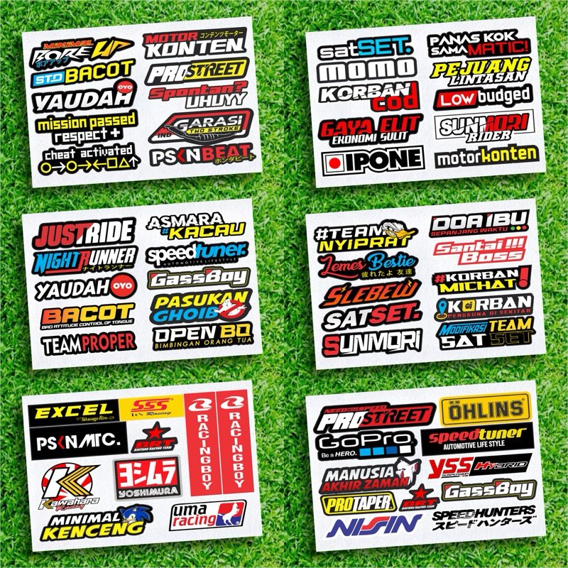 Jual STIKER RACING KATA KATA VIRAL VOL 1 KEREN UNTUK MOTOR HELM SEPEDA ...