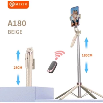 MIXIO A180 Quadpod Macaron 180CM Tripod Tongsis Bluetooth Premium Remote Multifungsi Selfie