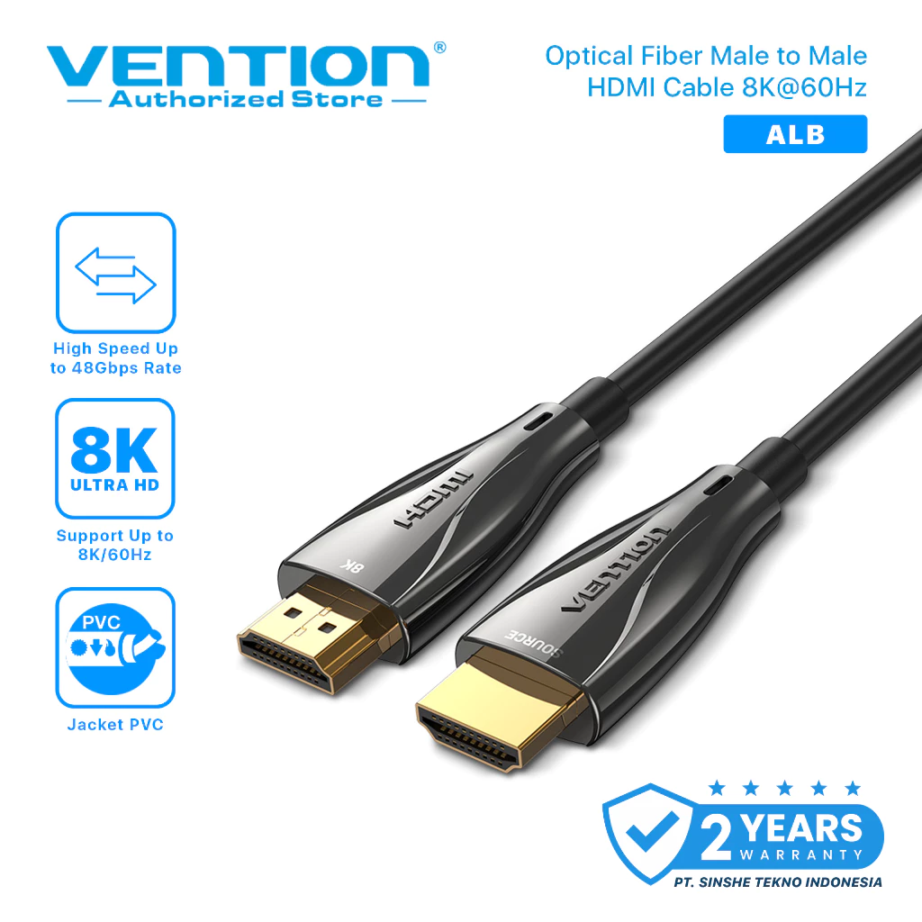 Vention Kabel HDMI 2.1 Optical Male to Male HD Cable 8K 4K Black Zinc Alloy
