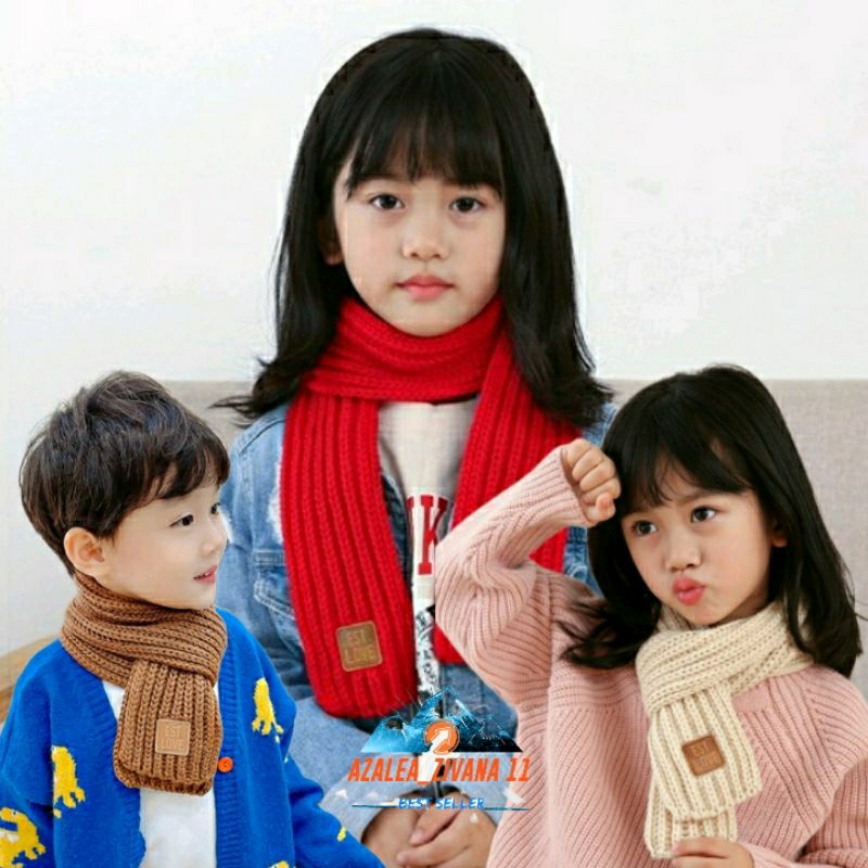Jual Scarf Syal Rajut Wool Musim Dingin Anak Scarf Winter Panjang 110 ...
