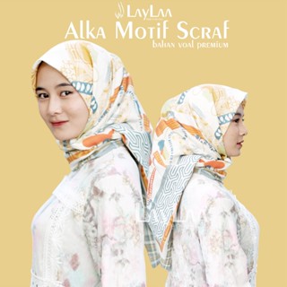 Jual Laylaa Hijab Series Alka Hijab Voal Motif Premium Segi Empat Hijab Voal Sergam