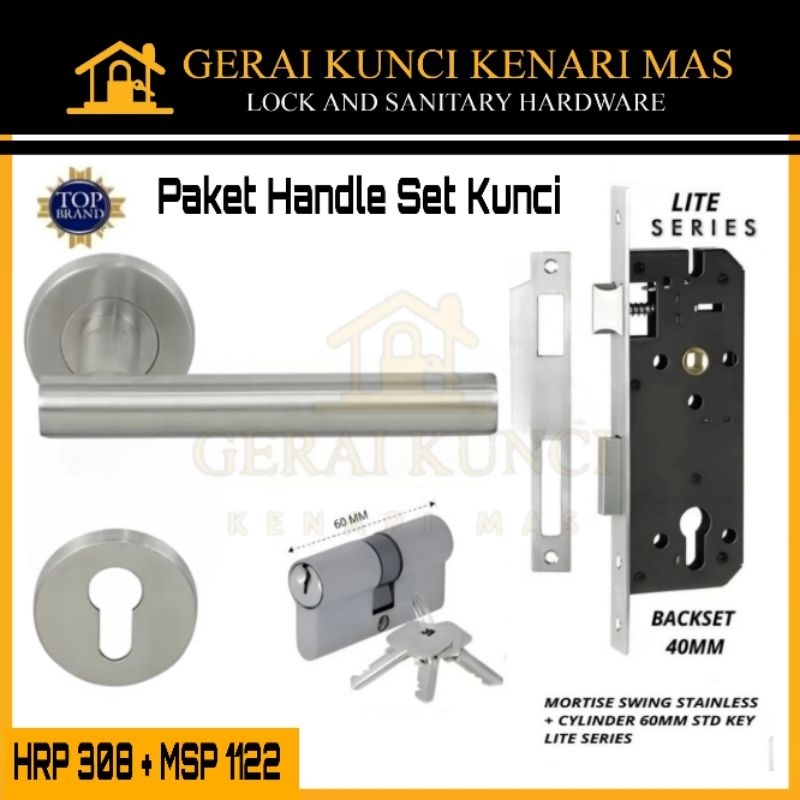 Jual PALOMA Paket Handle Gagang Kunci Pintu Set Body Mortise Lock ...