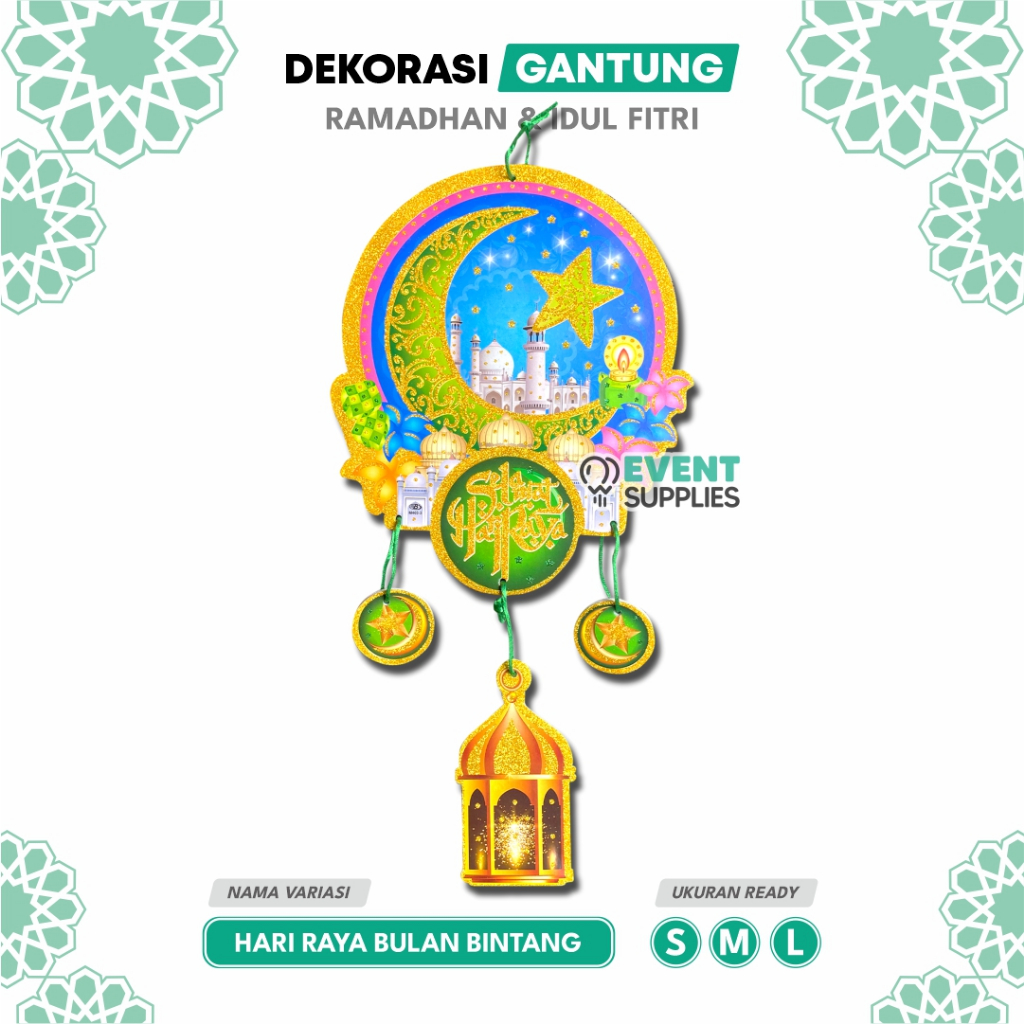 Jual Gantungan Ramadhan Hari Raya Bulan Bintang - Hiasan Idul Fitri ...