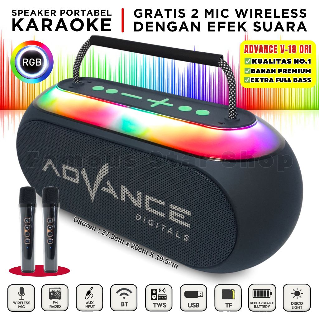 Jual PREMIUM KELAS ATAS Speaker Bluetooth Full Bass LED RGB TV, Laptop ...