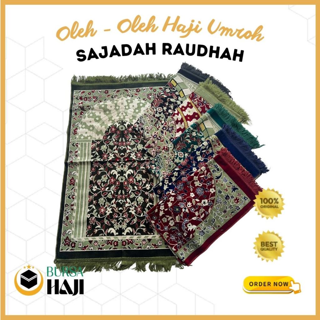 Jual Sajadah Premium Bulu Al Arabia Raudhah Motif Tebal Besar 66 x ...