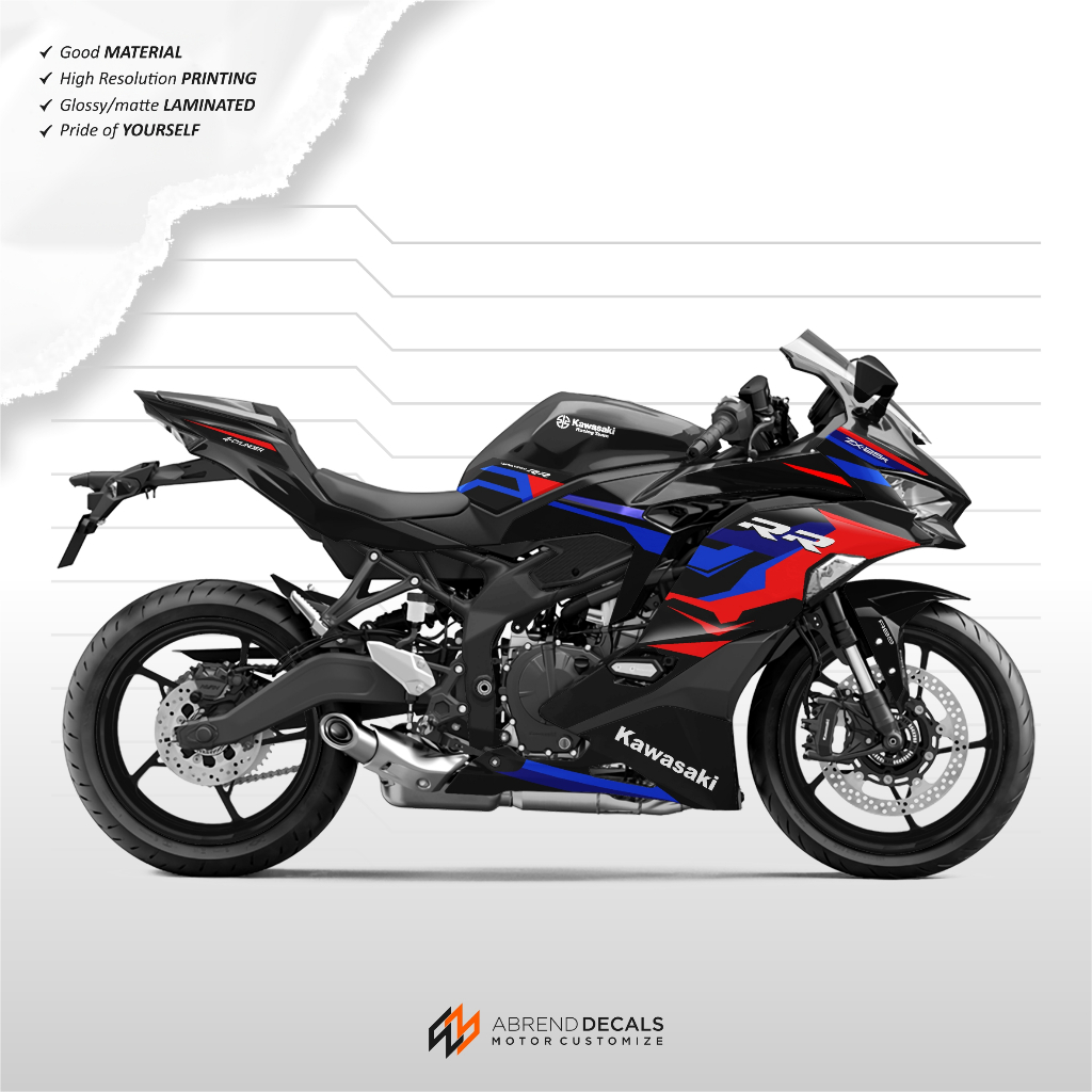 Jual STRIPING ZX25R LIVERY BMW TRI COLOR / STIKER MOTOR KAWASAKI NINJA ...