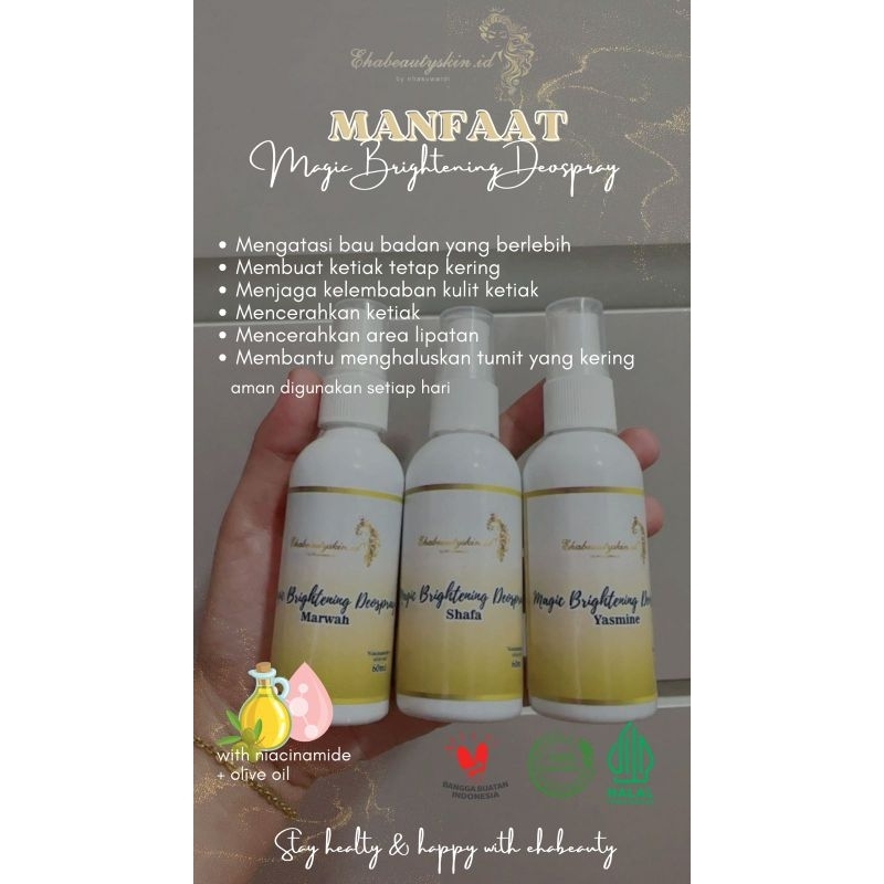 Jual Magic Brightening Deospray Marwan Shafa with Niacinamide + Olive ...