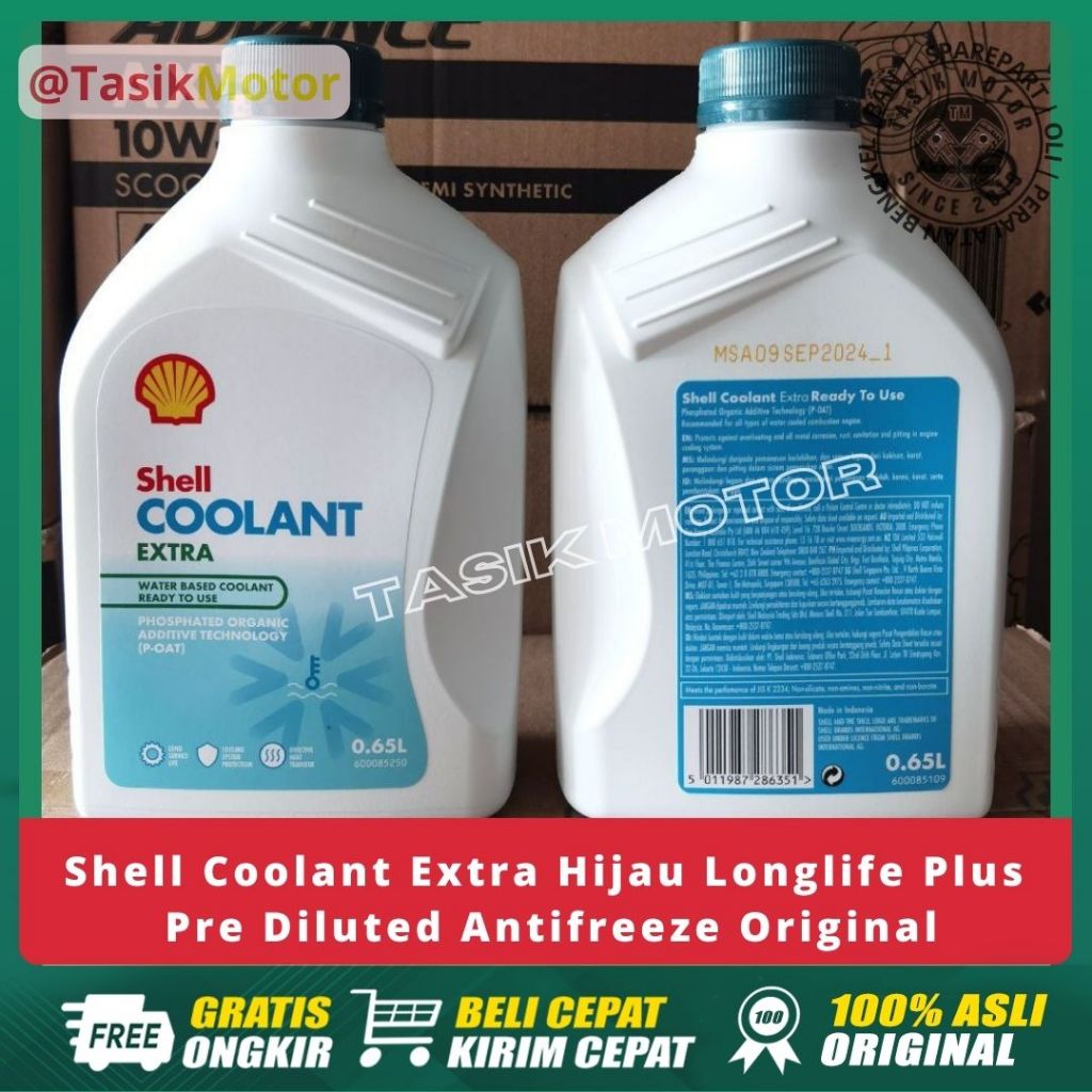 Jual Shell Coolant Extra LONGLIFE Hijau 0.65 Liter Air Radiator Cairan ...
