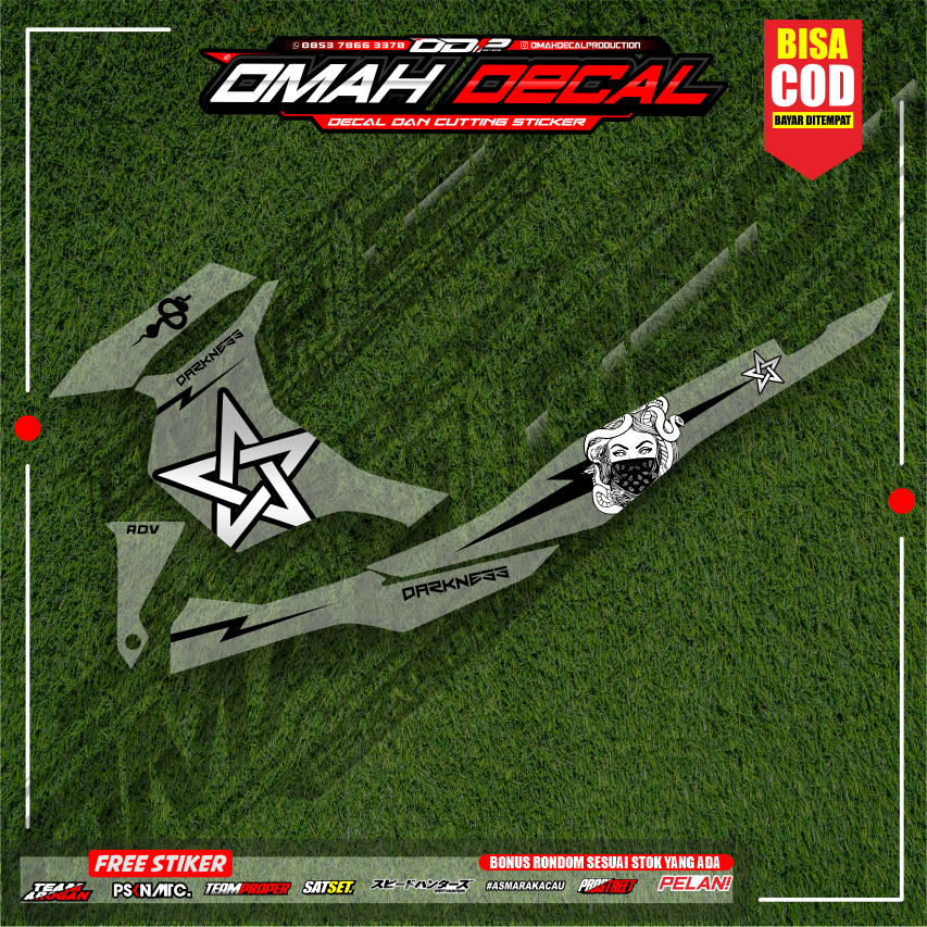 Jual striping sticker honda adv transparan racing minimalis merah hijau ...