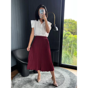 GLITTEN THE LABEL ROK Plisket MIDI Rok Plisket 7 8 Tanggung Rok Plisket Premium Pleats Skirt