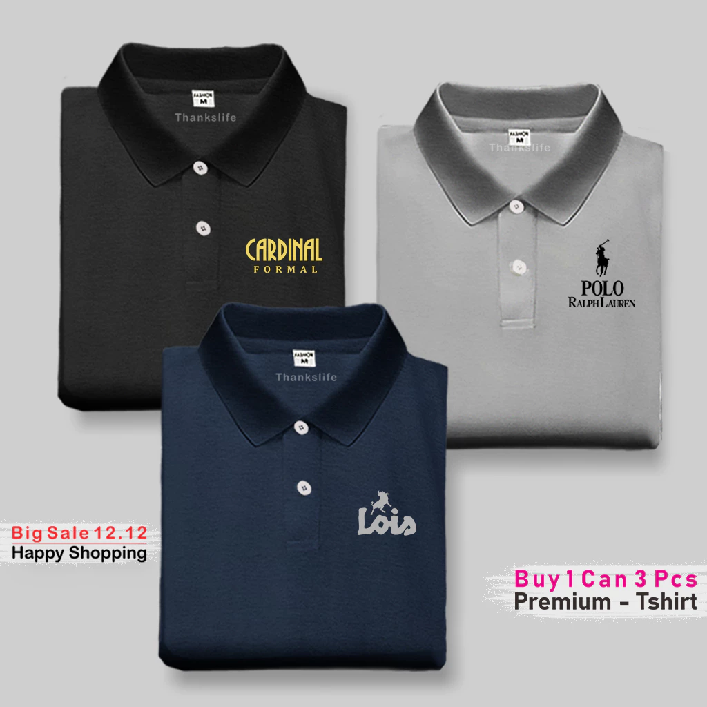 Promo kaos polo distro pria beli 1 dapat 3 pcs murah