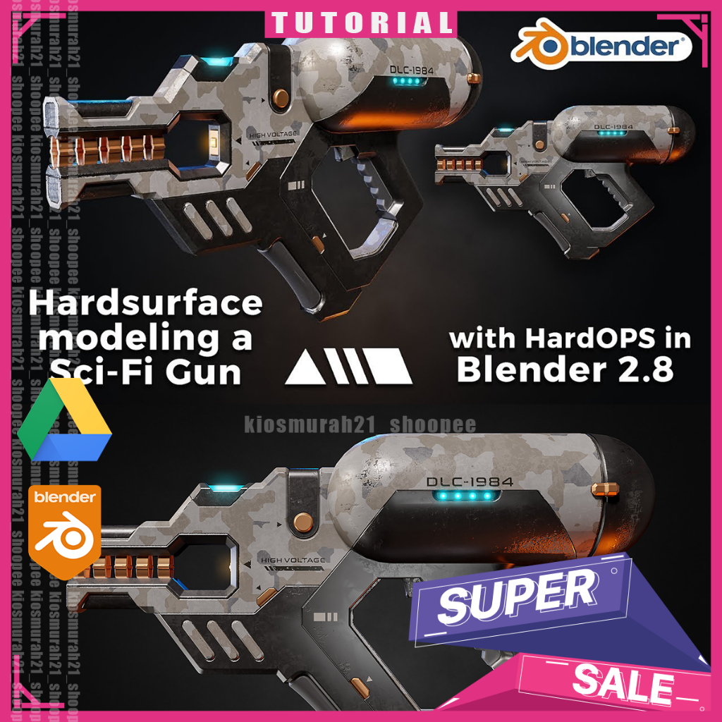 Jual Blender 3D - Hardsurface modeling a SciFi Gun with HardOPS in ...