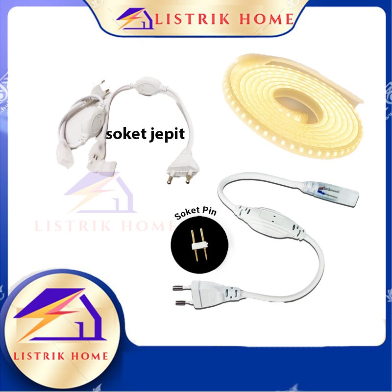 Jual Socket Colokan Strip Lampu 3528/5050 220V Adaptor Lampu Strip ...