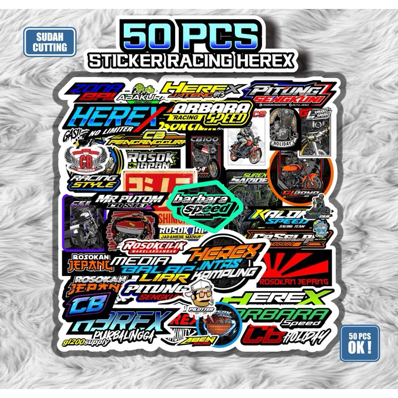 Jual Stiker Herex stiker racing isi 50pcs stiker motor herex racing ...
