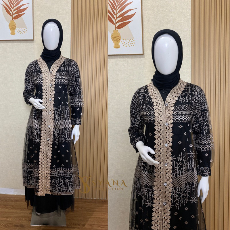 Jual Jihan Dress Outer Lepas Renda Fashion Muslim Terbaru Gamis Lebaran ...