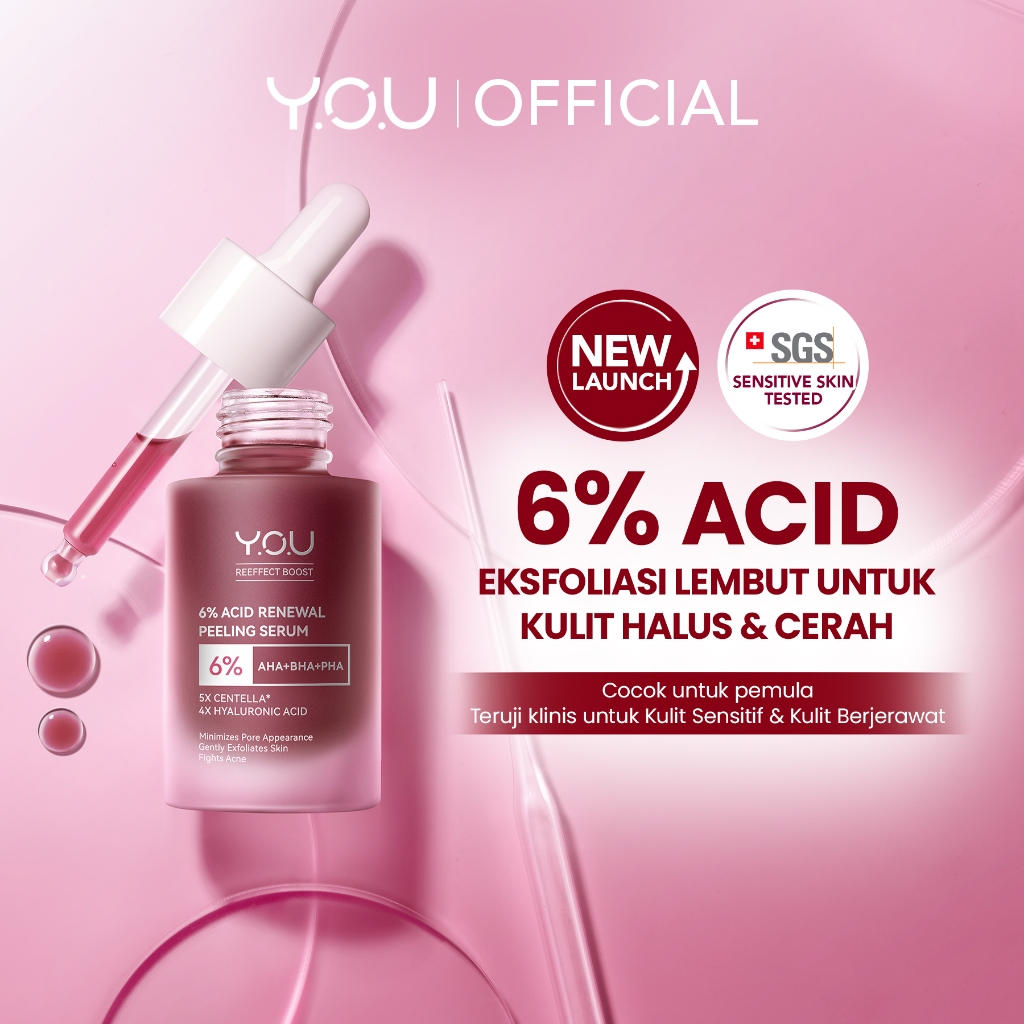 Jual YOU 6% ACID RENEWAL PEELING SERUM AHA BHA PHA Serum Eksfoliasi ...