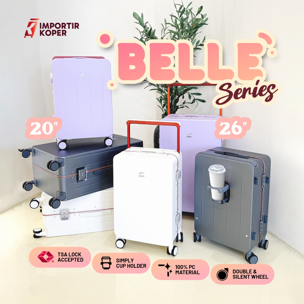 Jual Koper Joshee BELLE Series 20 Dan 26 Inch Wide Handle Trolley TSA ...