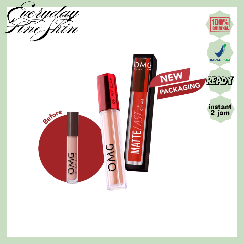 Jual OMG Oh My Glam Mattelast Lip Cream Matte Last BPOM | Shopee Indonesia