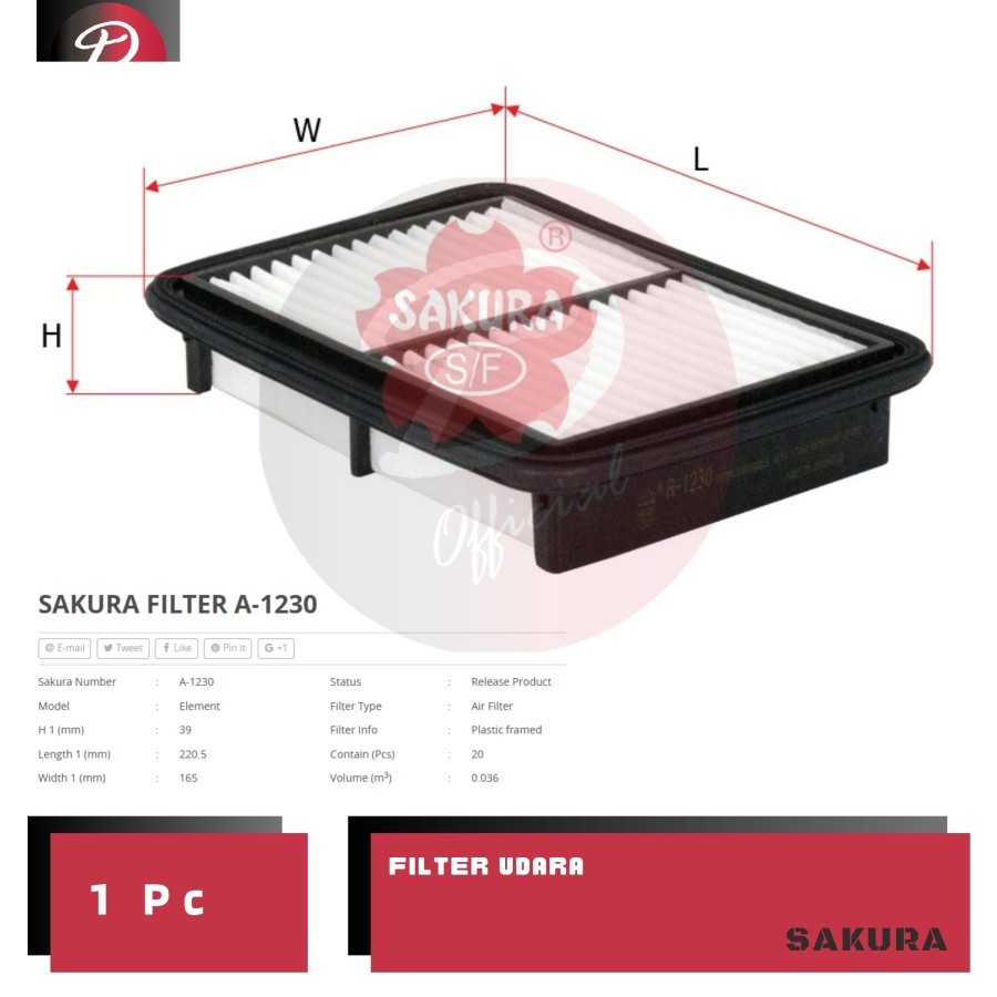 Jual Air FIlter Saringan Filter Udara Daihatsu Grandmax Gran Max Luxio ...