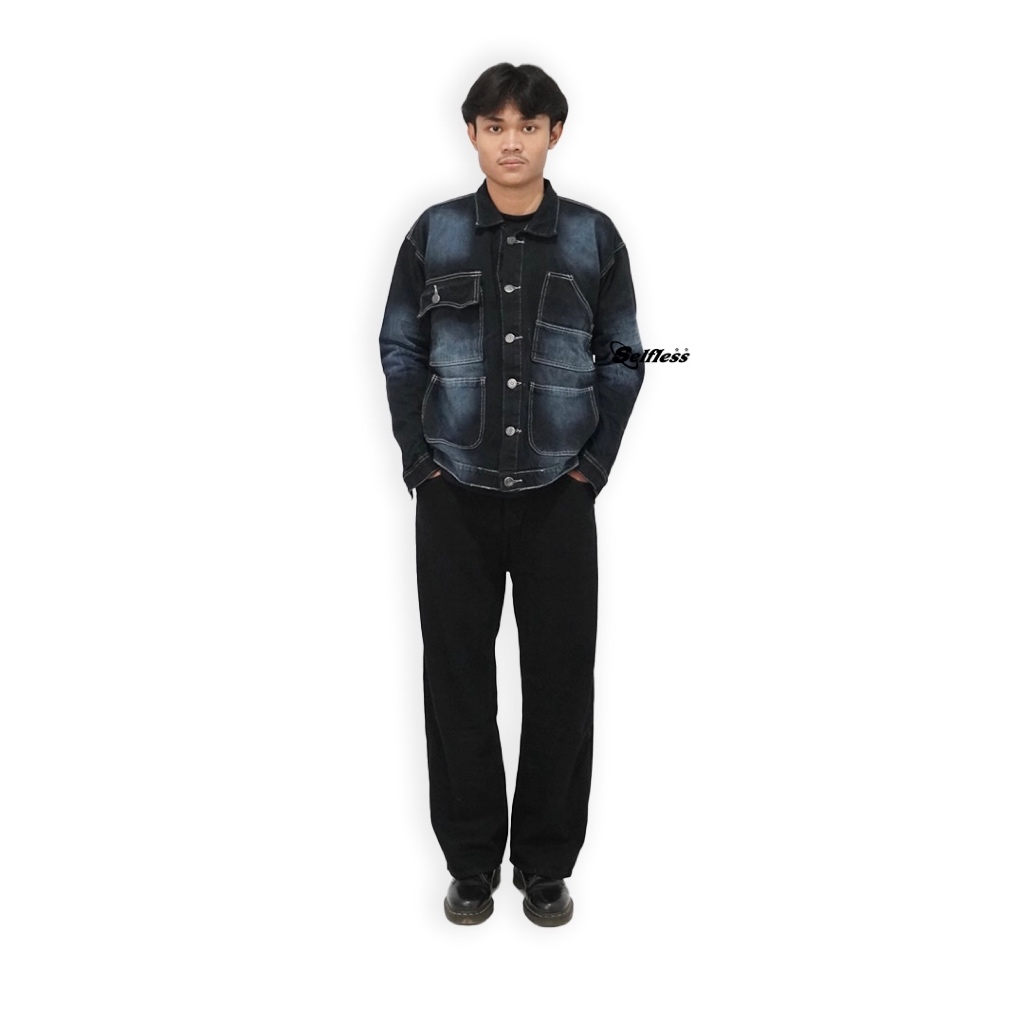 Jual Selfless - Jacket Jeans Lengan Panjang Pria Boxy Fit - Charlies ...