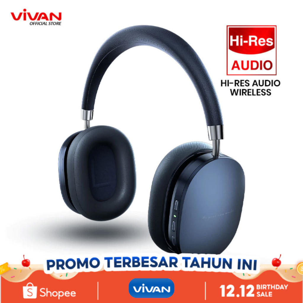 VIVAN Headphone Bluetooth v5.4 Adaptive Noice Cancelling H300 NC Low Latency 38ms Garansi 1 Tahun