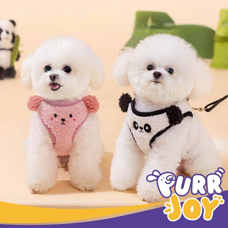 Jual PURRJOY Korea Hipipets Panda Bulu Harness Set With Leash / Pet ...
