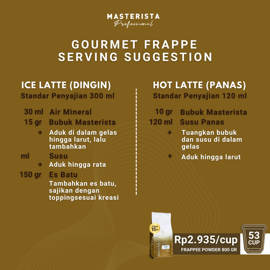 Jual Masterista Frappe Powder Bubuk Minuman Classic Vanilla Base 800 gr ...