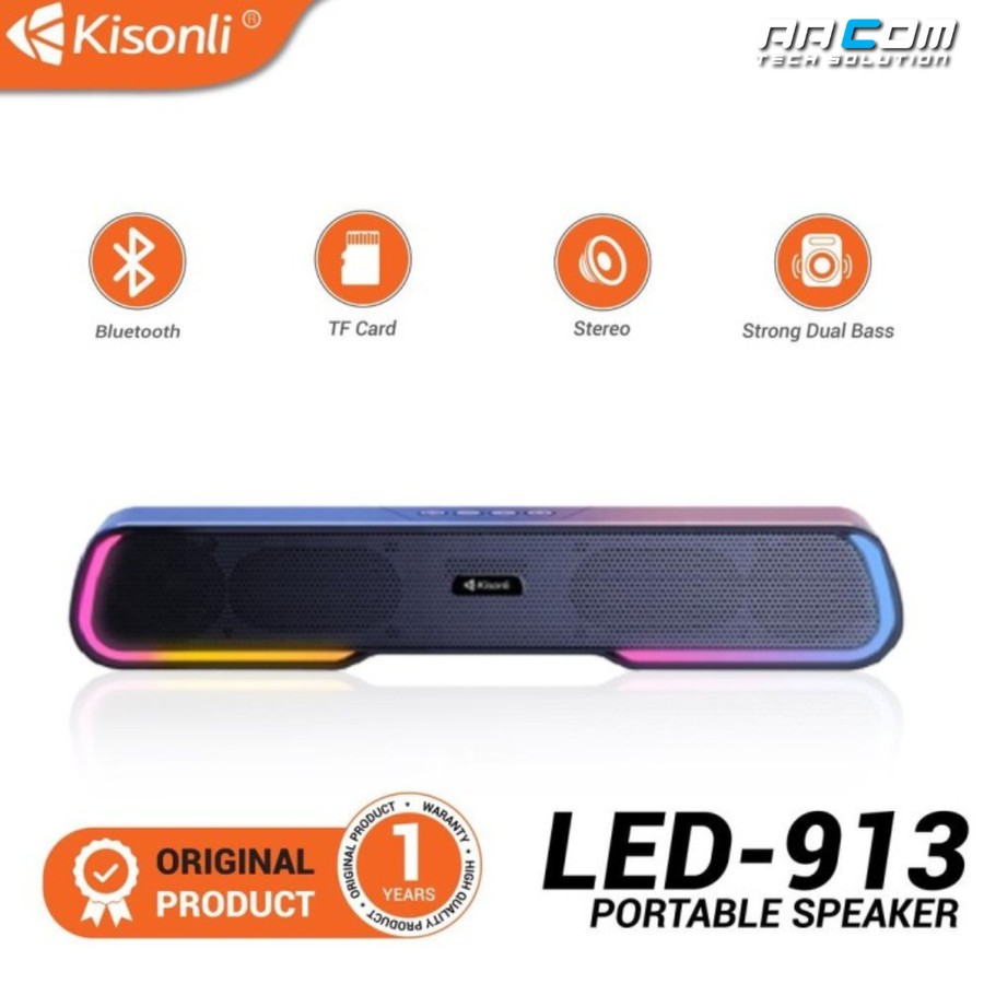 Jual KISONLI Speaker Portable Bluetooth LED-913 Stereo Bass Effect With ...