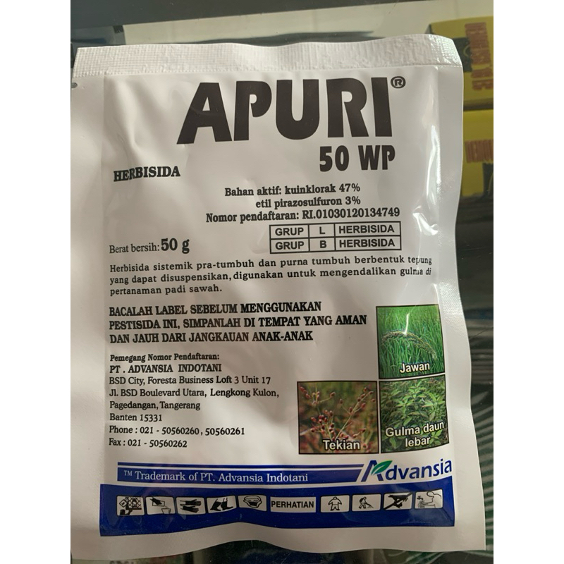 Jual Apuri 50wp-racun rumput pada tanaman padi | Shopee Indonesia