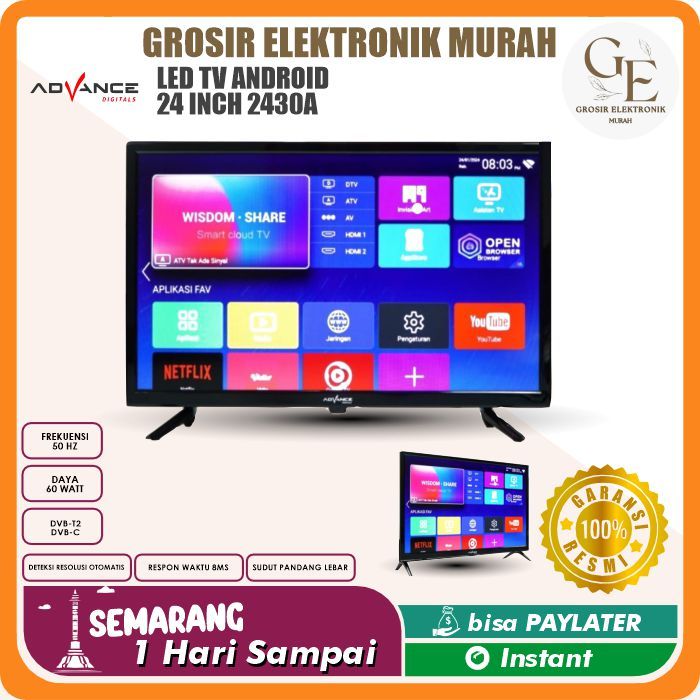 Jual ADVANCE LED TV ANDROID 24 INCH 2430A / ANDROID TV LED 24