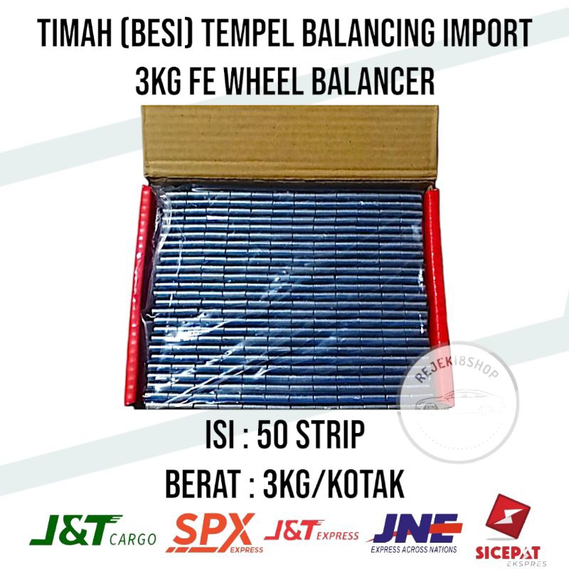Jual TIMAH (BESI) TEMPEL BALANCING IMPORT 3KG FE 1BOX WHEEL BALANCER ...