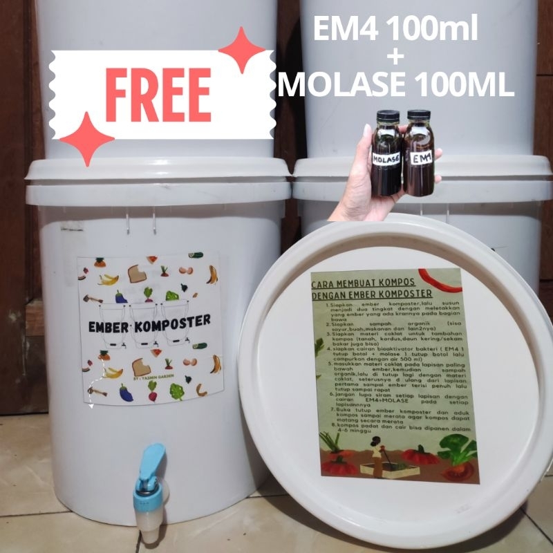 Jual KOMPOSTER 2 TINGKAT 25 Liter (FREE CAIRAN KOMPOSTER--> EM4+MOLASE ...