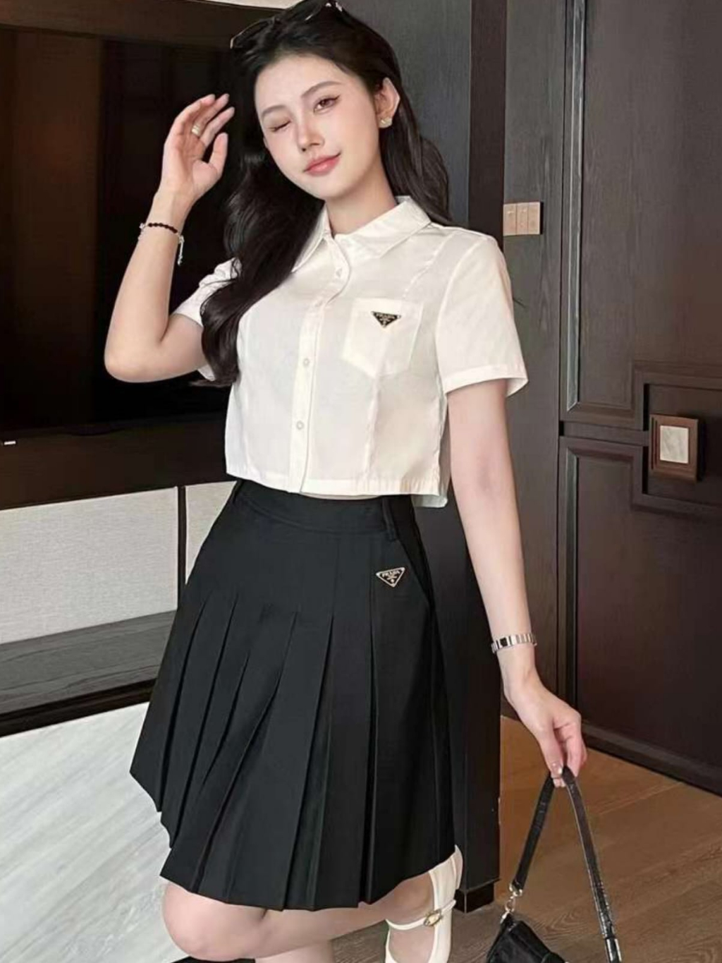 Jual Marnovahome - Lavinia Setelan Rok Mini Katun Premium dengan Kemeja ...