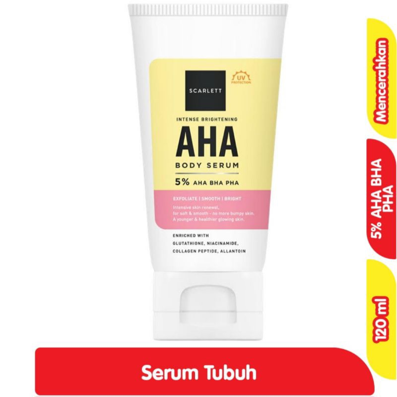 Jual SCARLETT intense brightening AHA body serum tubuh 5% AHA BHA PHA ...