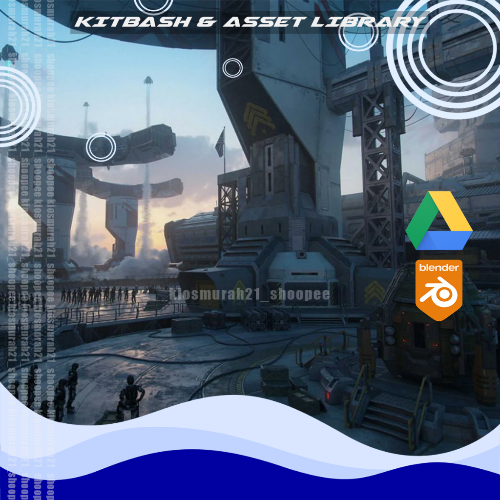 Jual KitBash3D - Future Warfare + Textures Kitbash 3D Blender 3D Model ...
