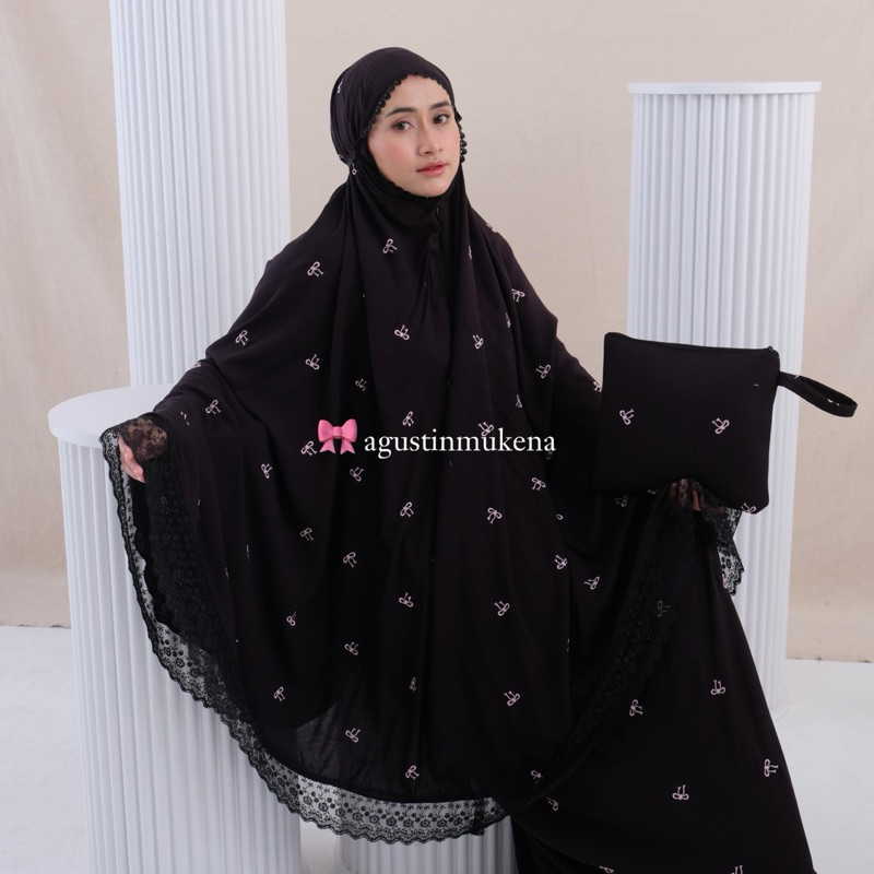 MUKENA HARIAN RAYON COQUTTE  PITA RIBBON 2 IN 1 FULL BORDIR PREMIUM / MUKENA DEWASA TERBARU
