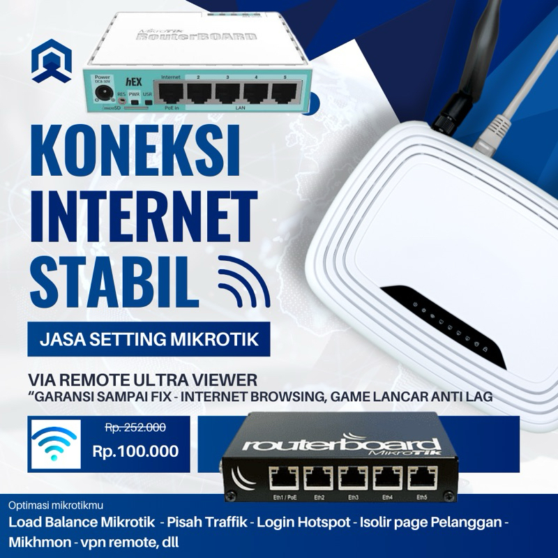 Jual Jasa Setting Mikrotik Bergaransi Load Balance Login Hotspot Pisah