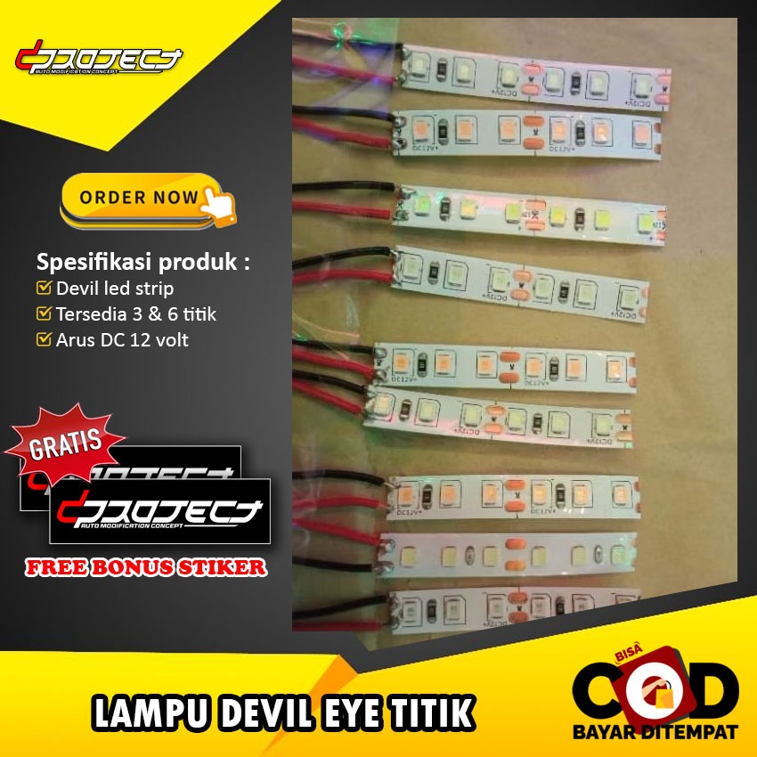 Jual LAMPU DEVIL DEMON EYES 3 LED STRIP/6 LED STRIP / LAMPU DEVIL MOTOR ...