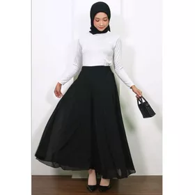 Celana Kulot Panjang Payung Lebar Wanita Muslimah Polos Palazzo Sifon Chiffon Ceruty Pants
