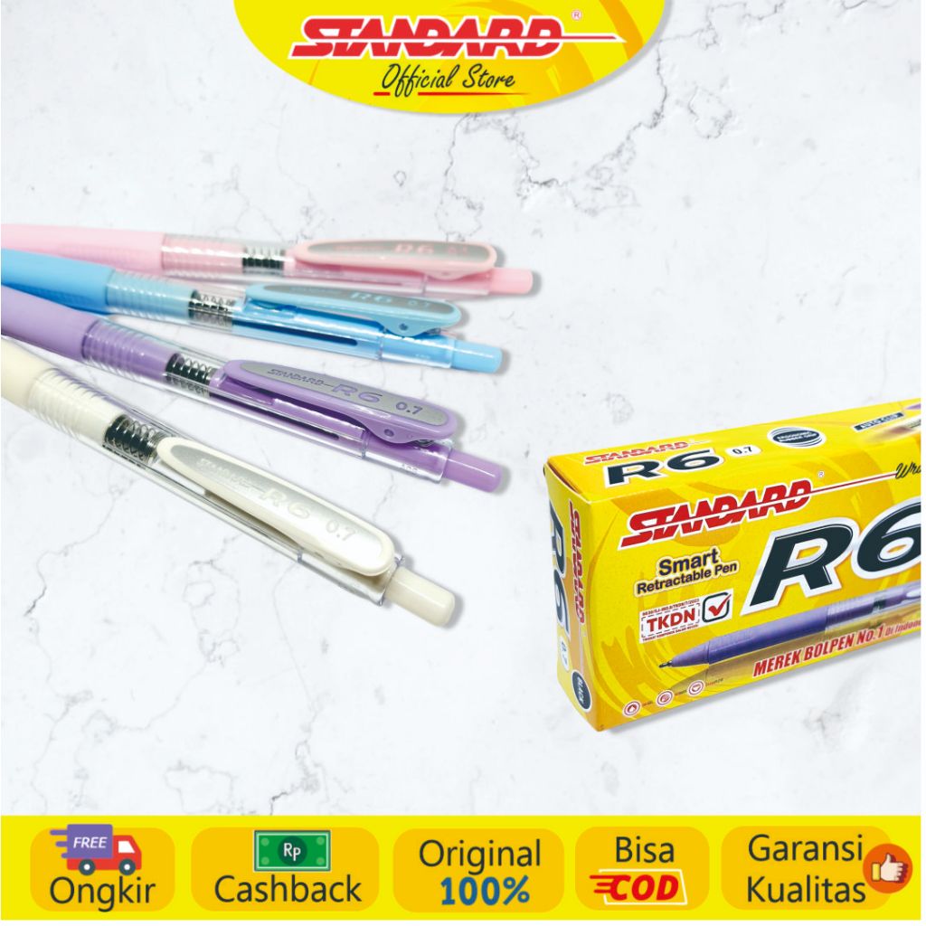 Standard - Pulpen R6  ( Alat Tulis / Pen / Ballpoint / Pena ) (5)