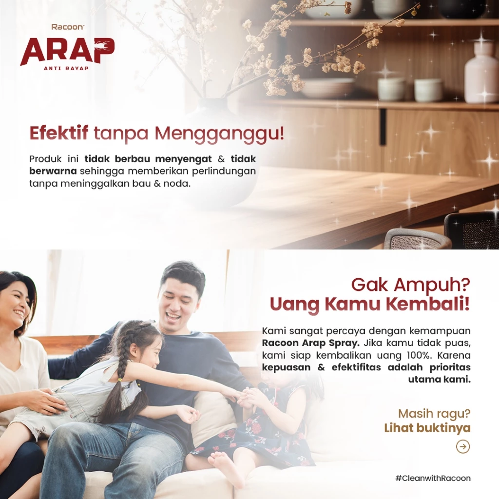 Botol Racoon ARAP Anti Rayap Spray 600ml untuk perlindungan rumah