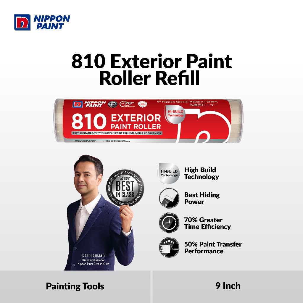 Jual NIPPON 810 EXTERIOR PAINT ROLLER REFILL - 21mmNAP/9" | Shopee ...