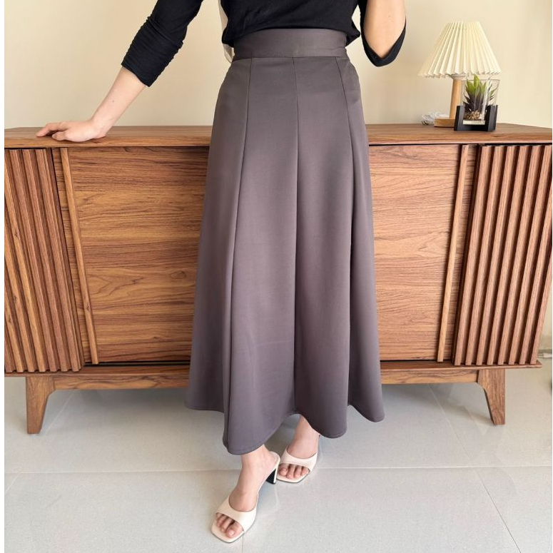 Haruka Skirt - Korean Loose Maxi Skirt Rok Wanita Anti Kusut foto 5