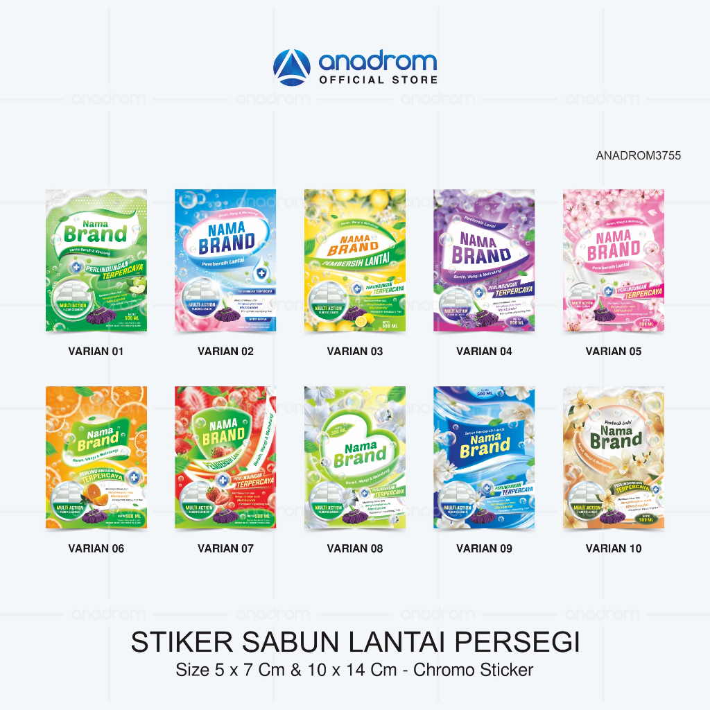 Jual Sticker Kemasan Sabun Pembersih Lantai Persegi | Sticker Label ...