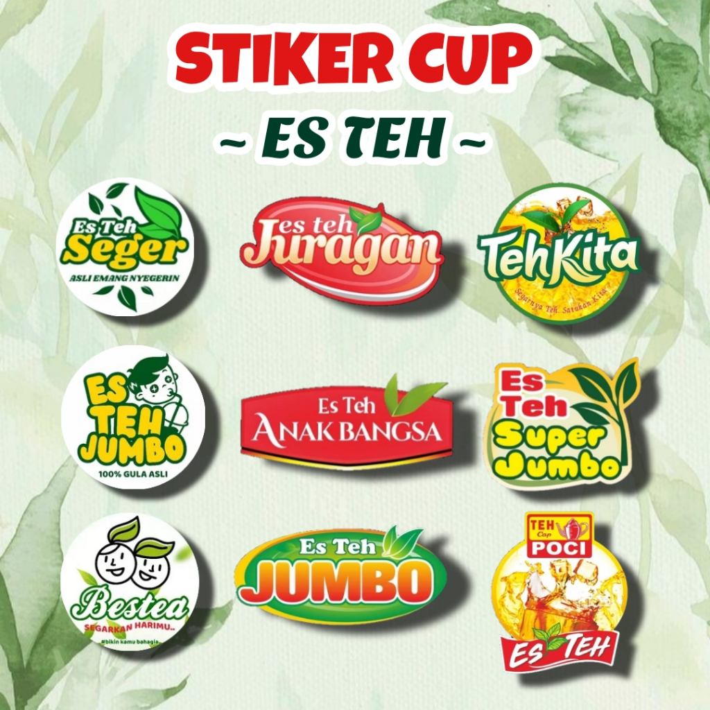 Jual Stiker Es Teh | Cetak Sticker Cup Minuman | Label Kemasan ...