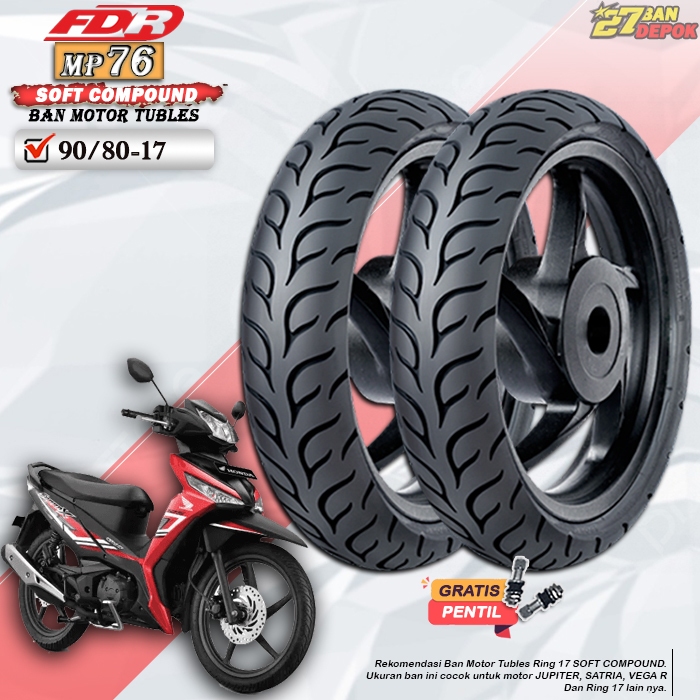 Jual Ban Motor FDR MP76 Ring 17 Tubles Ban Motor Tubeless Bebek Supra ...