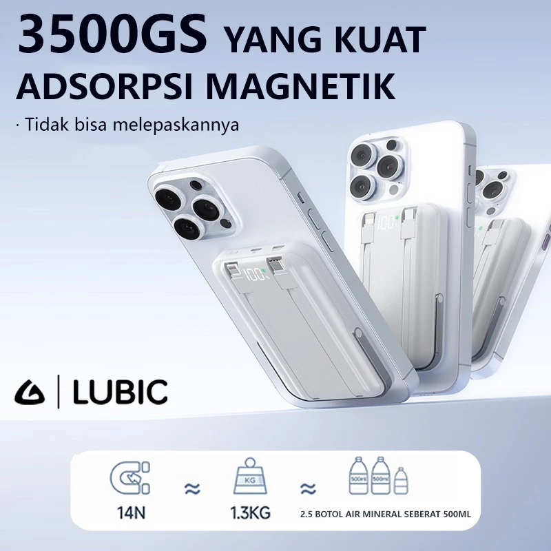 LUBIC Wireless Power Bank Magnetic Magsafe Phone Holder Type-C PD20W Fast Charging